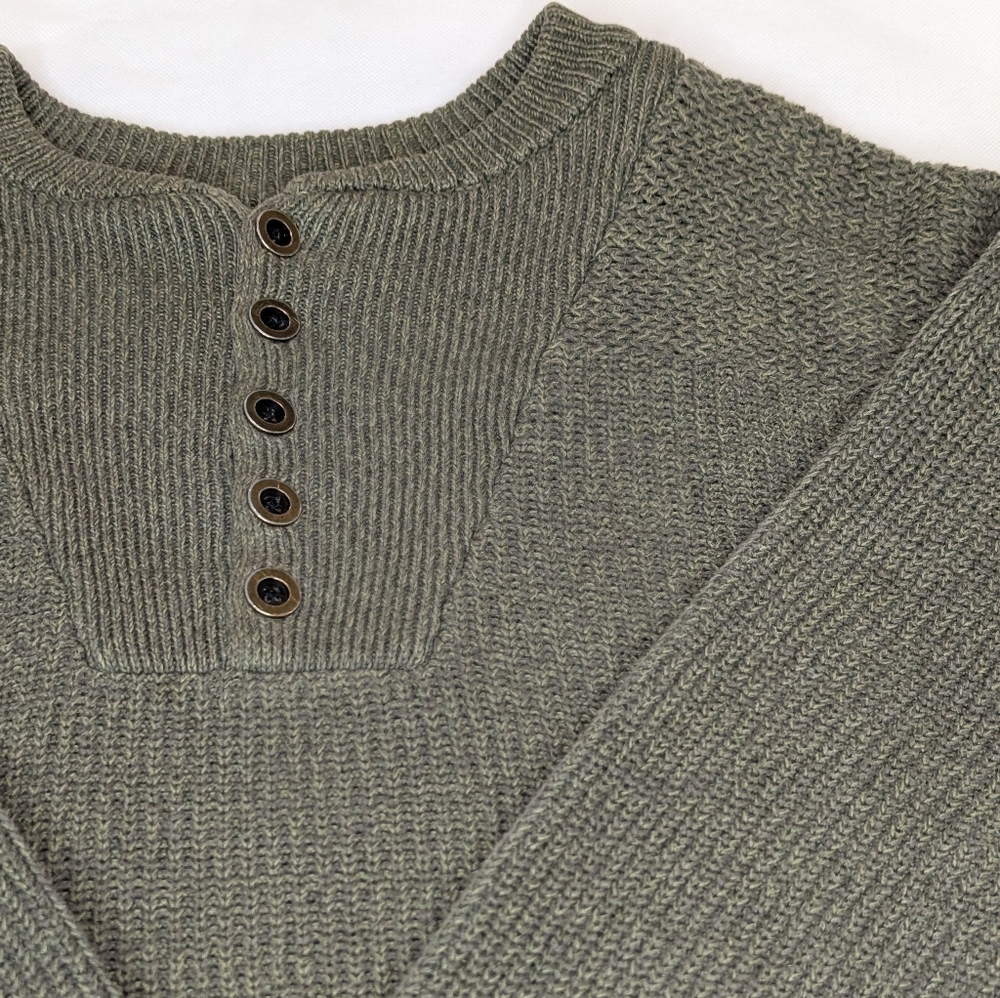 Vintage Redhead Cotton Knit Button Yoke Sweater